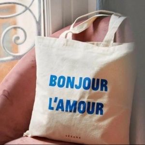 New Sezane Bonjour L’amour tote bag